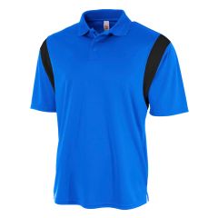 Color Blocked Performance Polo With Knit Collar