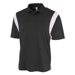 Color Blocked Performance Polo With Knit Collar
