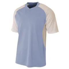2-Button Henley w/ Contrast Stretch Mesh