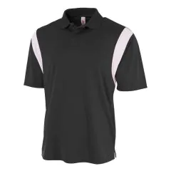 Color Blocked Performance Polo With Knit Collar