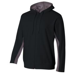 Full Zip Color Block Fleece Hoodie