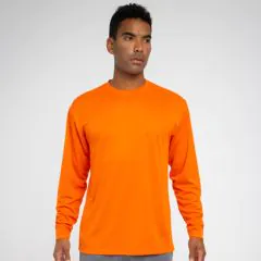 Men's Long Sleeve Crew Birds Eye Mesh Tee