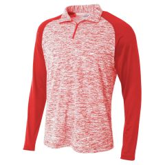 1/4 Zip Long Sleeve Space Dye w/ Contrast
