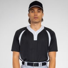 2-Button Color Blocked Baseball Henley