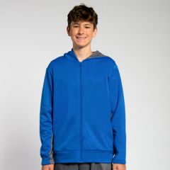 Youth Full Zip Color Block Fleece Hoodie