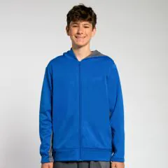 Youth Full Zip Color Block Fleece Hoodie