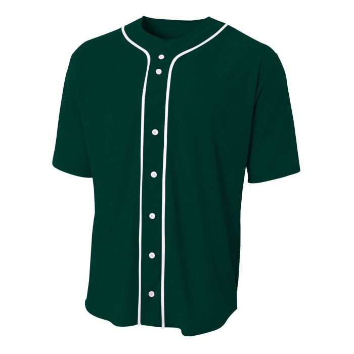 Youth Full Button Stretch Mesh Baseball Jersey