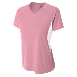 ⭐︎最終⭐︎COTTON STRIPE V NECK ALL IN ONE Port & Company® Brights Core Cotton V-Neck Ladies T-Shirt